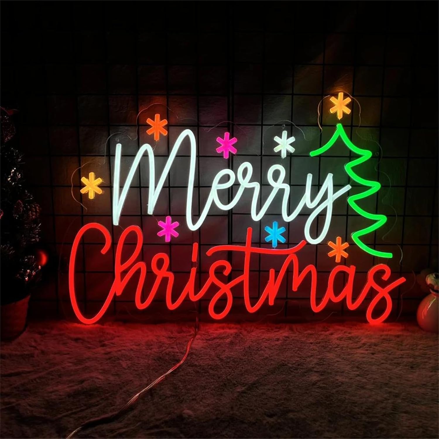 Lighting Home Decor Ideas - Feliz natal sinal de néon com
