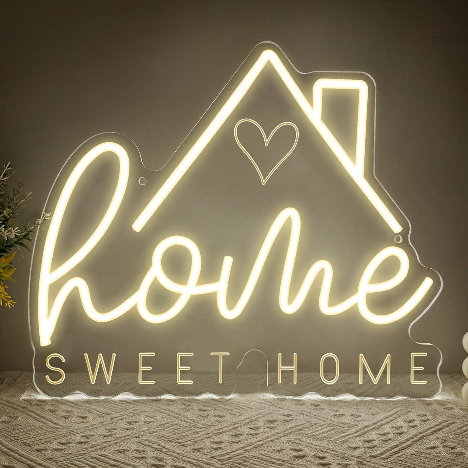 Home Lighting And Decor - Letreiro Neon Sweet Home com Luz
