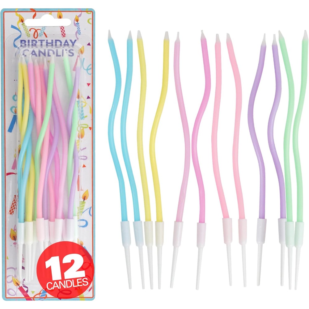 Candle Holder Set - Conjunto de 12 Velas Espiral Arco-Íris