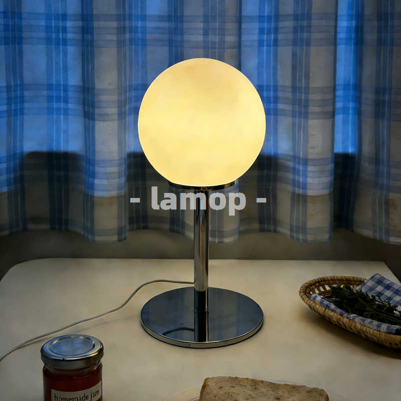 Decor Lighting Lamps - Luminária de Mesa Cromada Sólida Branca