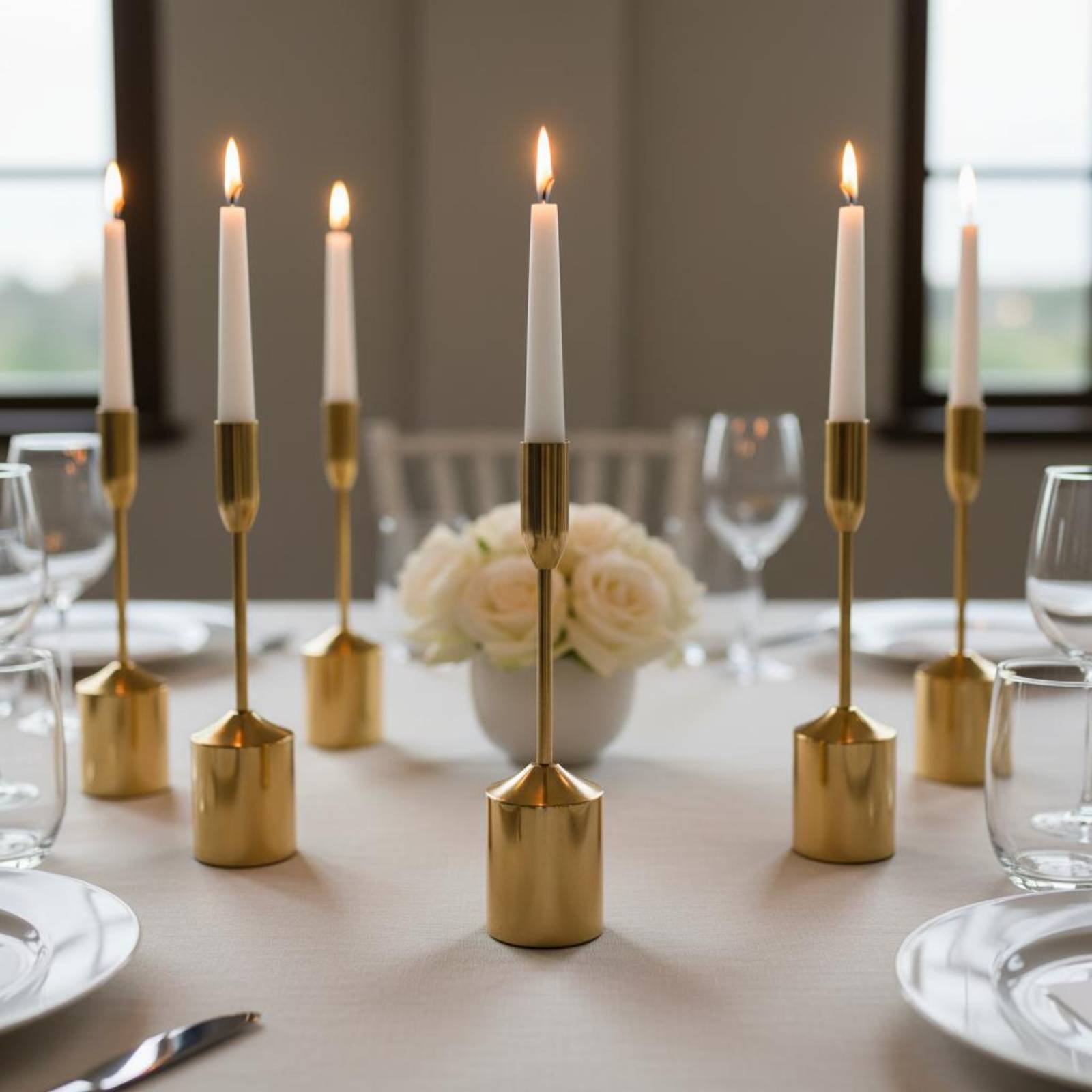Candle Holder Set - Conjunto de 6 Castiçais de Metal