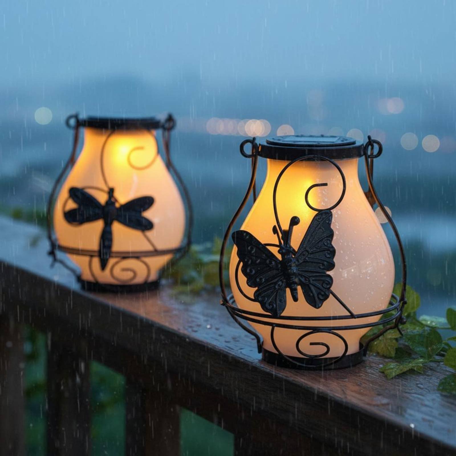 Lighting Decor Outdoor - Lanterna Solar em Forma de Borboleta