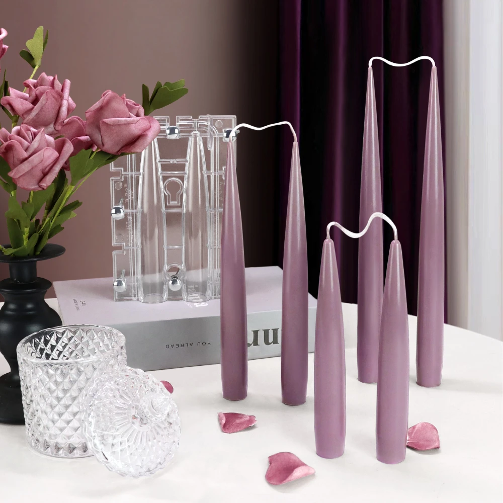 Candle Holder Set - Coluna de ponta dupla vela acrílico