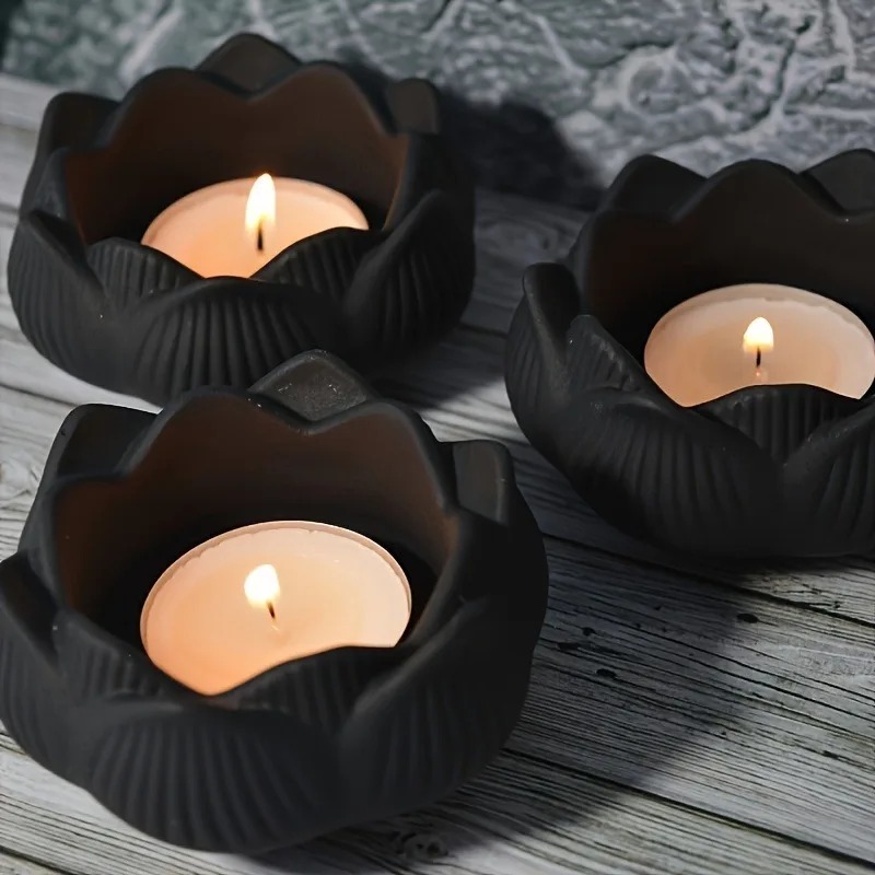 Candle Holder Set - 1pc diy flor de lótus moldes