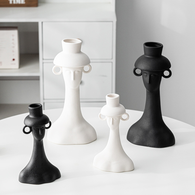 Home Decor Lighting Wholesale - Vaso de Cerâmica Luxuoso com Figura