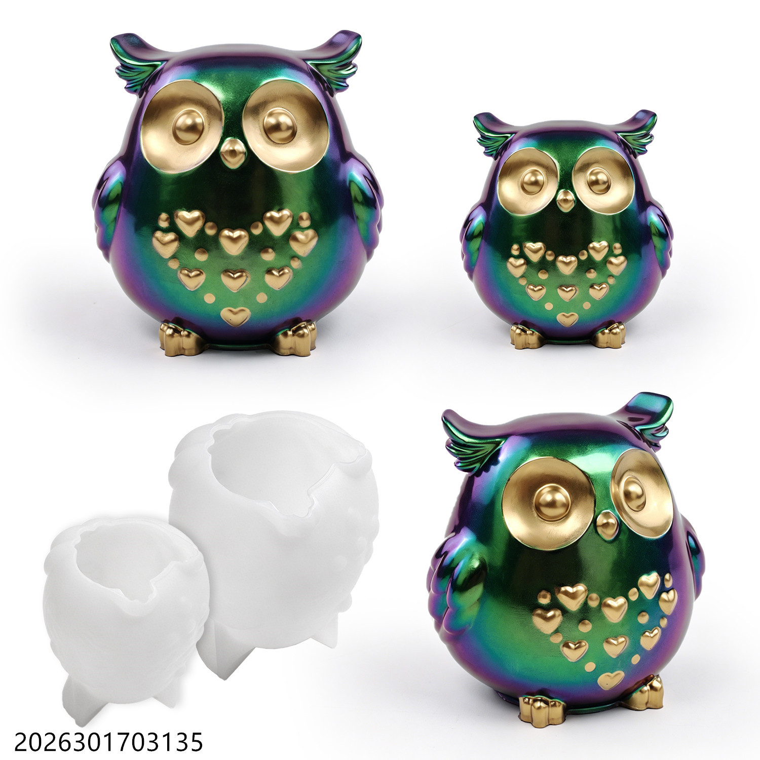 Candle Holder Set - Molde de Silicone Coruja 3D em