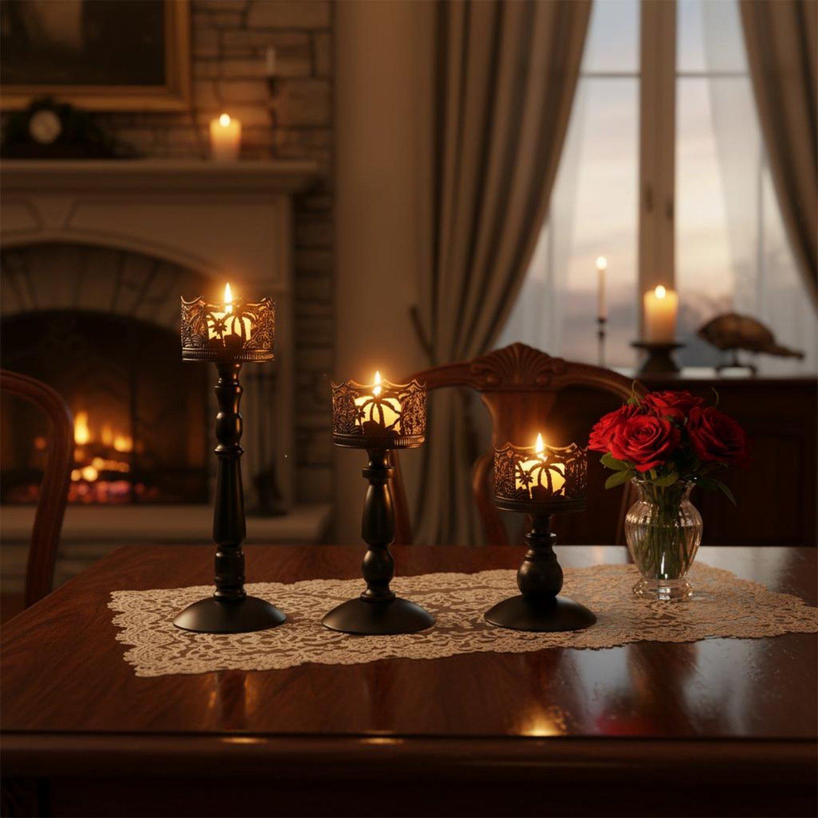 Castiçal de Ferro Elegante: Co - Candle Holder Set avaliação e preço
