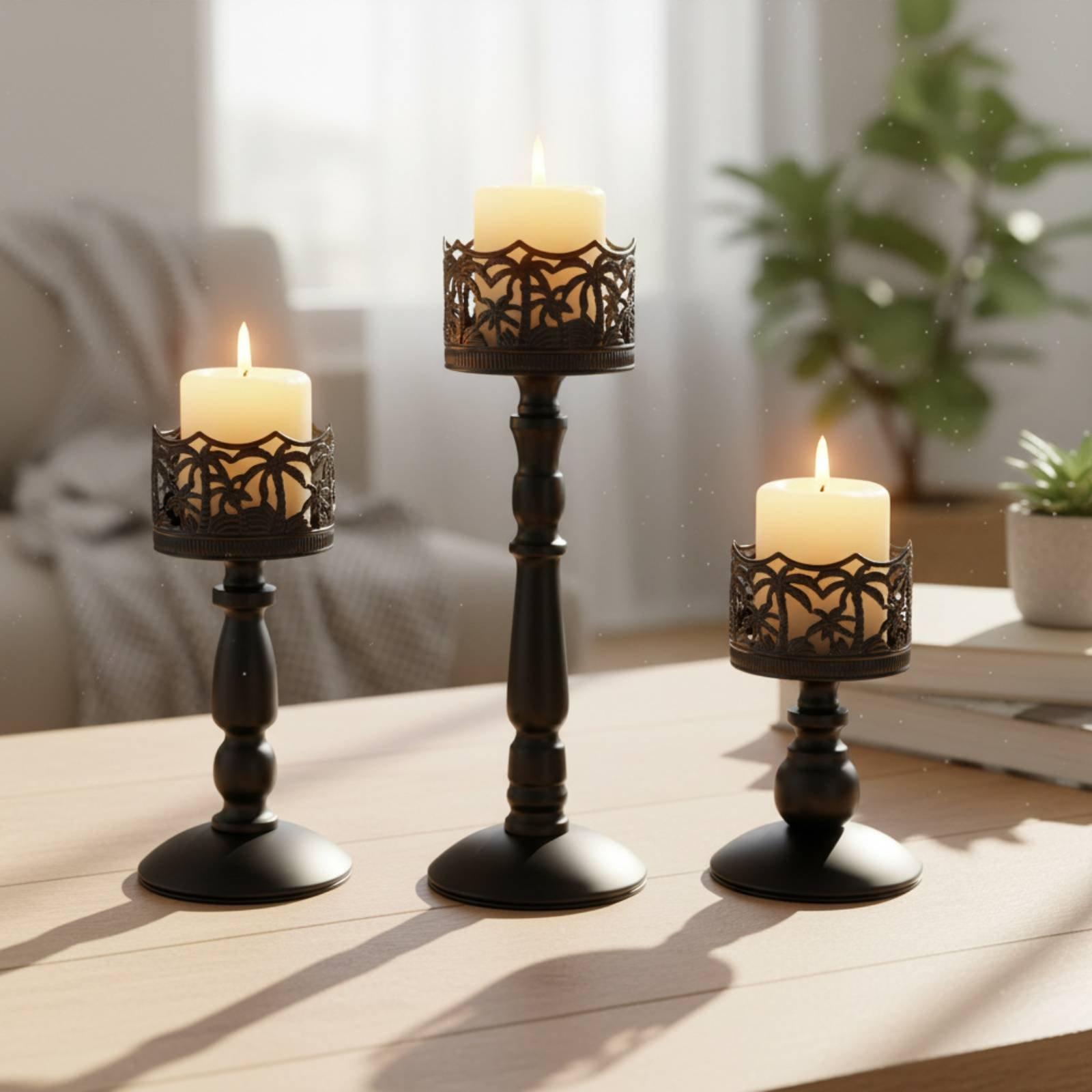 Castiçal de Ferro Elegante: Co - Candle Holder Set avaliação e preço