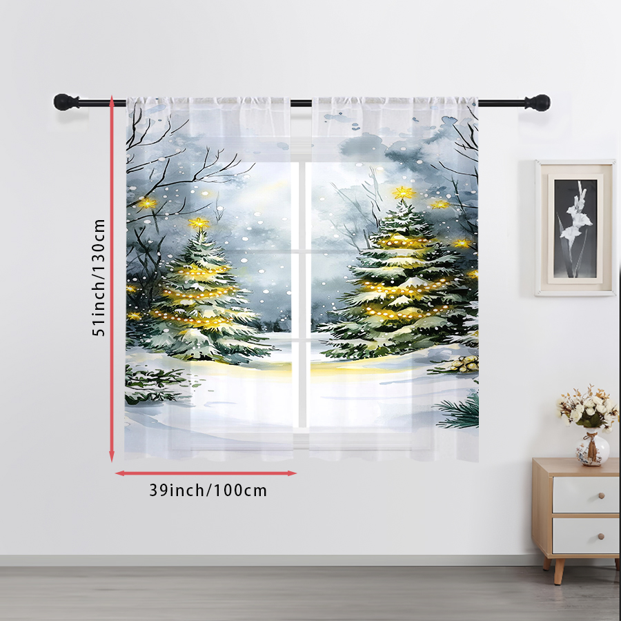 2 Peças de Cortinas Transparen - Office Lighting Decor avaliação e preço