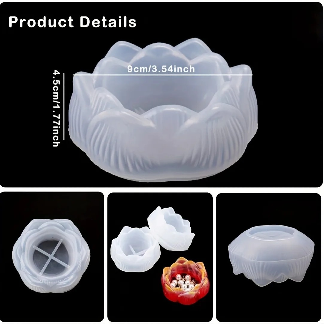 1pc diy flor de lótus moldes d - Candle Holder Set avaliação e preço