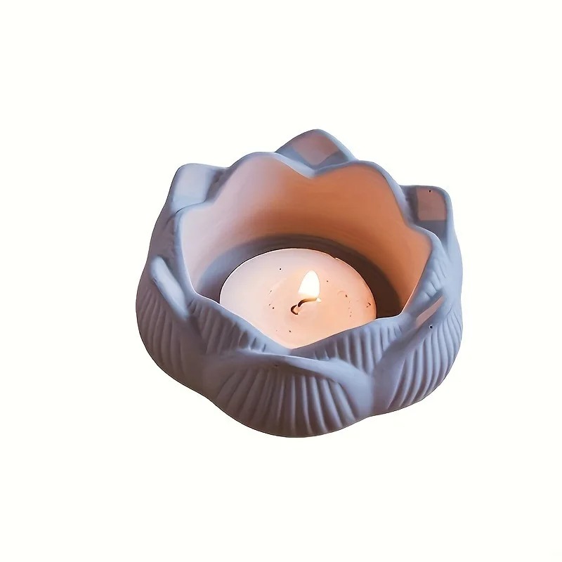 1pc diy flor de lótus moldes d - Candle Holder Set avaliação e preço