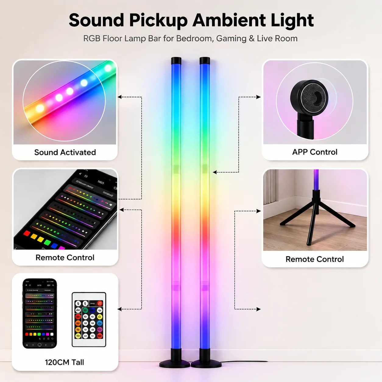 2PCS Luminária de Chão RGB de  - Home Lighting And Decor avaliação e preço