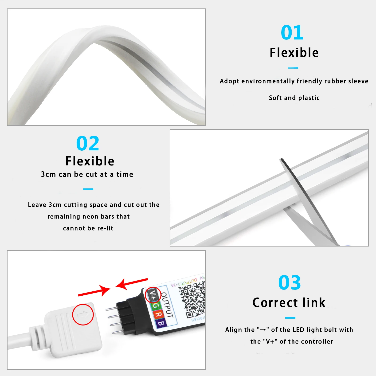 1-5m rgb led neon luz de tira  - Home Lighting And Decor avaliação e preço